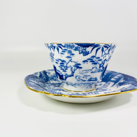 Vintage Royal Crown Derby Blue Mikado Cup & Saucer Set; England Teacup - Picture 3 of 5